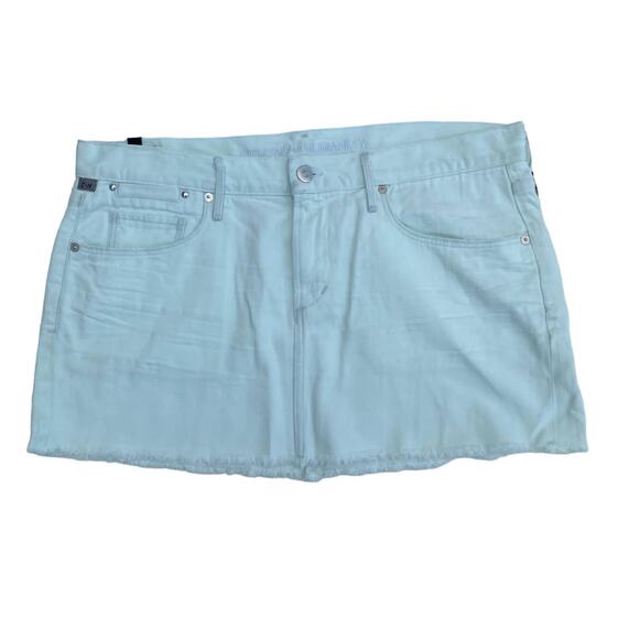 New Citizens of Humanity Daria Seamist Frayed Hem Micro Denim Mini Skirt Sz 31 - Picture 6 of 13